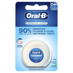 Oral-B Dental Floss Essential Unwaxed 50m
أورال-بي إسينشيال فلوس خيط أسنان غير مشمع 50م