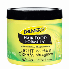 Palmer`s Hair Food Formula Light Cream 150g
بالمرز كريم خفيف مغدي للشعر 150 جم