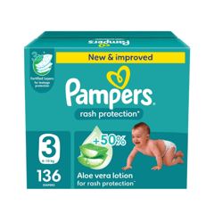Pampers (3) Medium Giant Box 136 Diapers