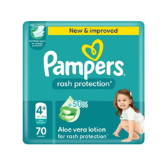 Pampers (4+) Large+ Mega Pack 70 Diapers
بامبرز بالصبار (+4) كبير حفاضات أطفال 70 حفاظة