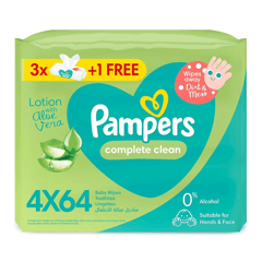 Pampers Complete Clean 4x64 (3+1 Free) 256 Baby Wipes