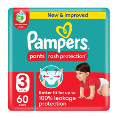 Pampers Pants (3) 6-11 Kg Jumbo Pack 60 Diapers