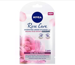 NIVEA Rose Care Hydrating Under-Eye Mask Organic Rose Water and Hyaluronic All Skin Types, 16g