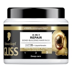 Schwarzkopf Gliss 4 In 1 Repair Mask 400 ml
شوارزكوف جليس ماسك 4 في 1 لإصلاح الشعر 400 مل