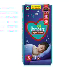 Pampers Baby Dry Night Pants Size 5 Diapers 12-18Kg 48 Diapers Giant pack