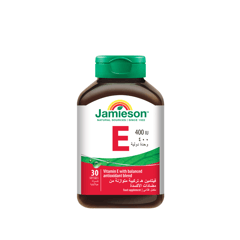 Jamieson Vitamin E 400 Iu 30 Softgels
جاميسون فيتامين هـ 400 وحدة دولية  30 كبسولة هلامية