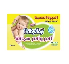 مناديل بيبي جوي المبللة الأكثر كثافة (120 منديل)