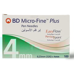 بي دي مايكرو فاين ابر قلم انسولين 4 مم 100 قطعة
