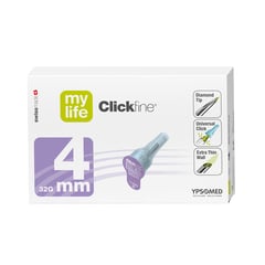 ابرة قلم الانسولين مايلايف كليك فاين براس على شكل ماسة من يبسوميد 4 ملم 100 ابرة